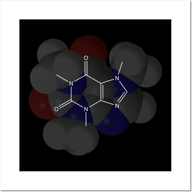 Caffeine Molecule Chemistry Wall Art by ChemECool